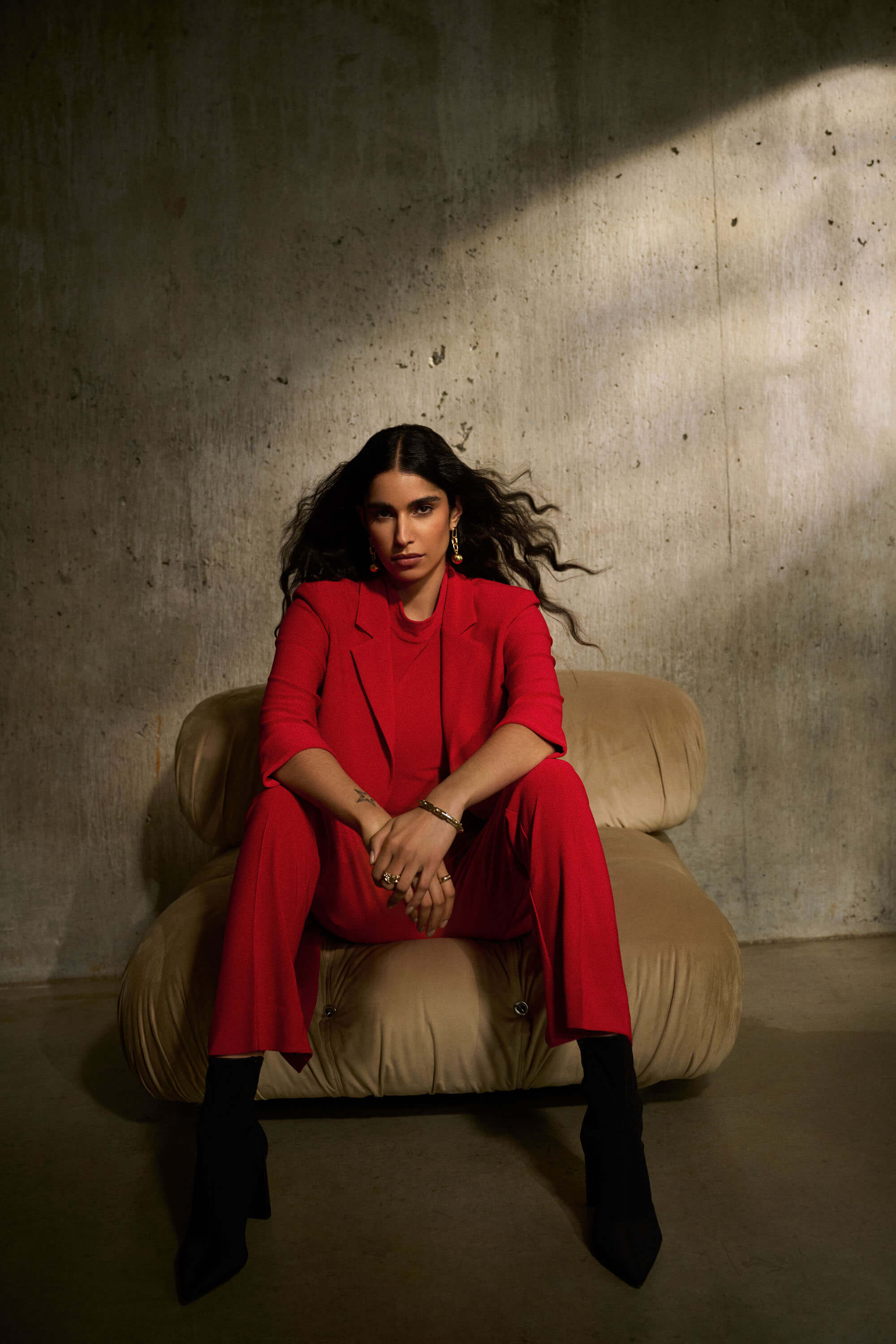 Blazer larga con frente abierto - 233304F24