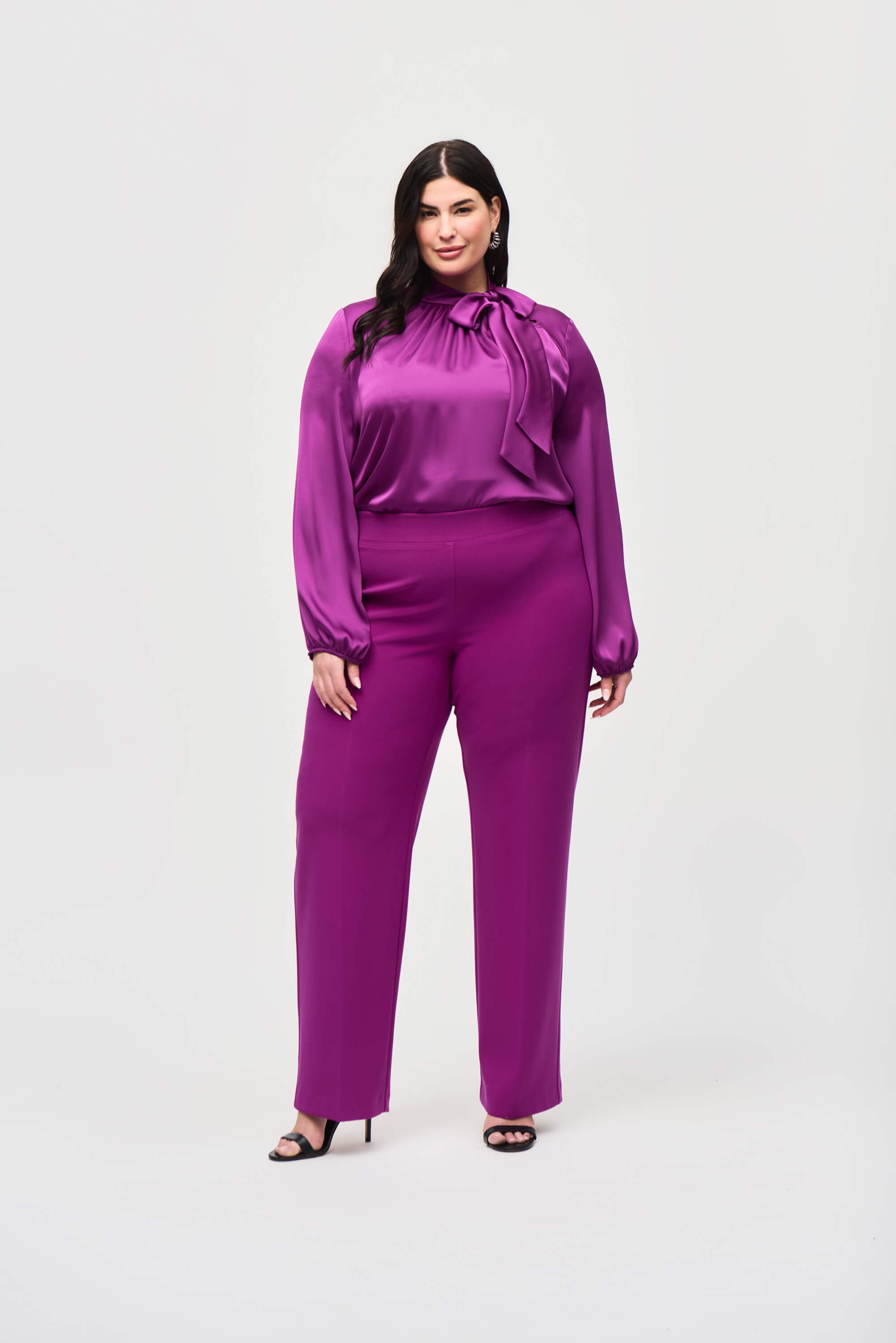 Top de raso con escote con lazo - 243022