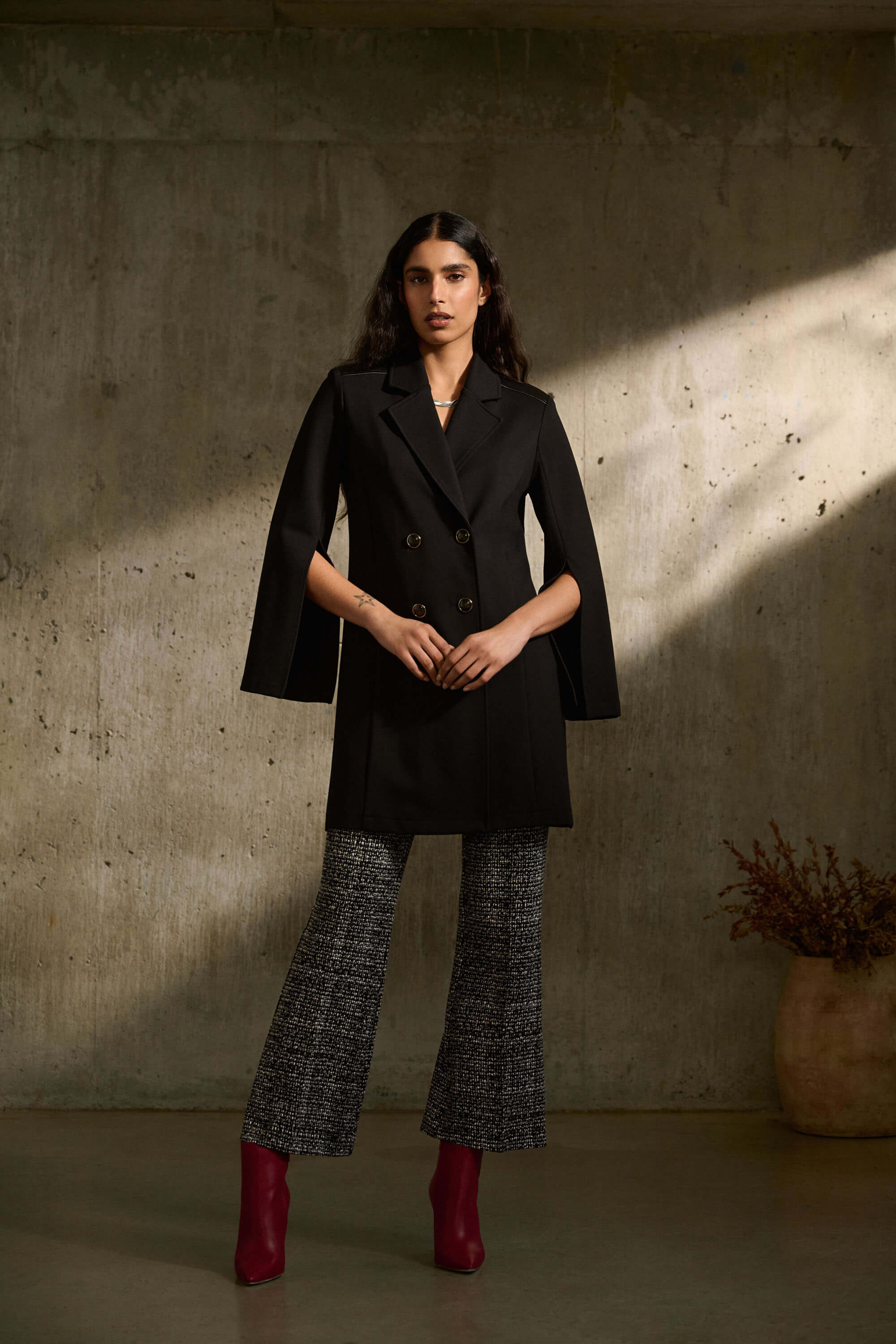 Pantalón de punto jacquard con estampado abstracto - 243047