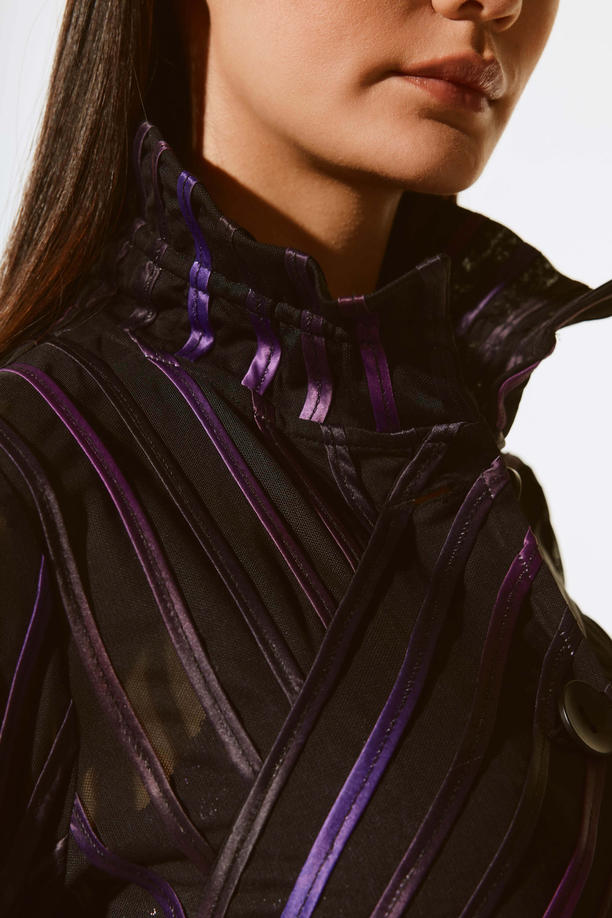 Chaqueta Cuello Alto Rayas - 243777