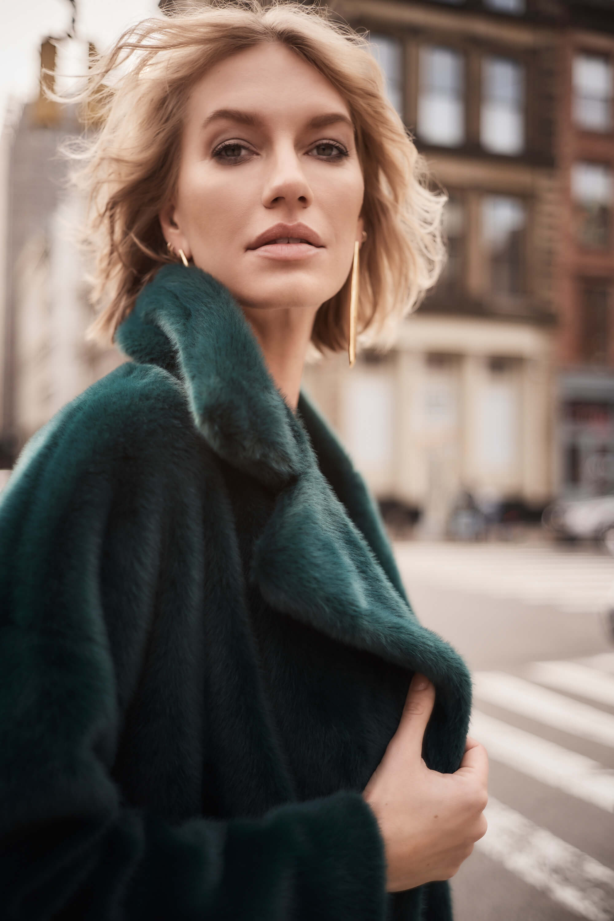 Abrigo recto de piel sintética - 243902