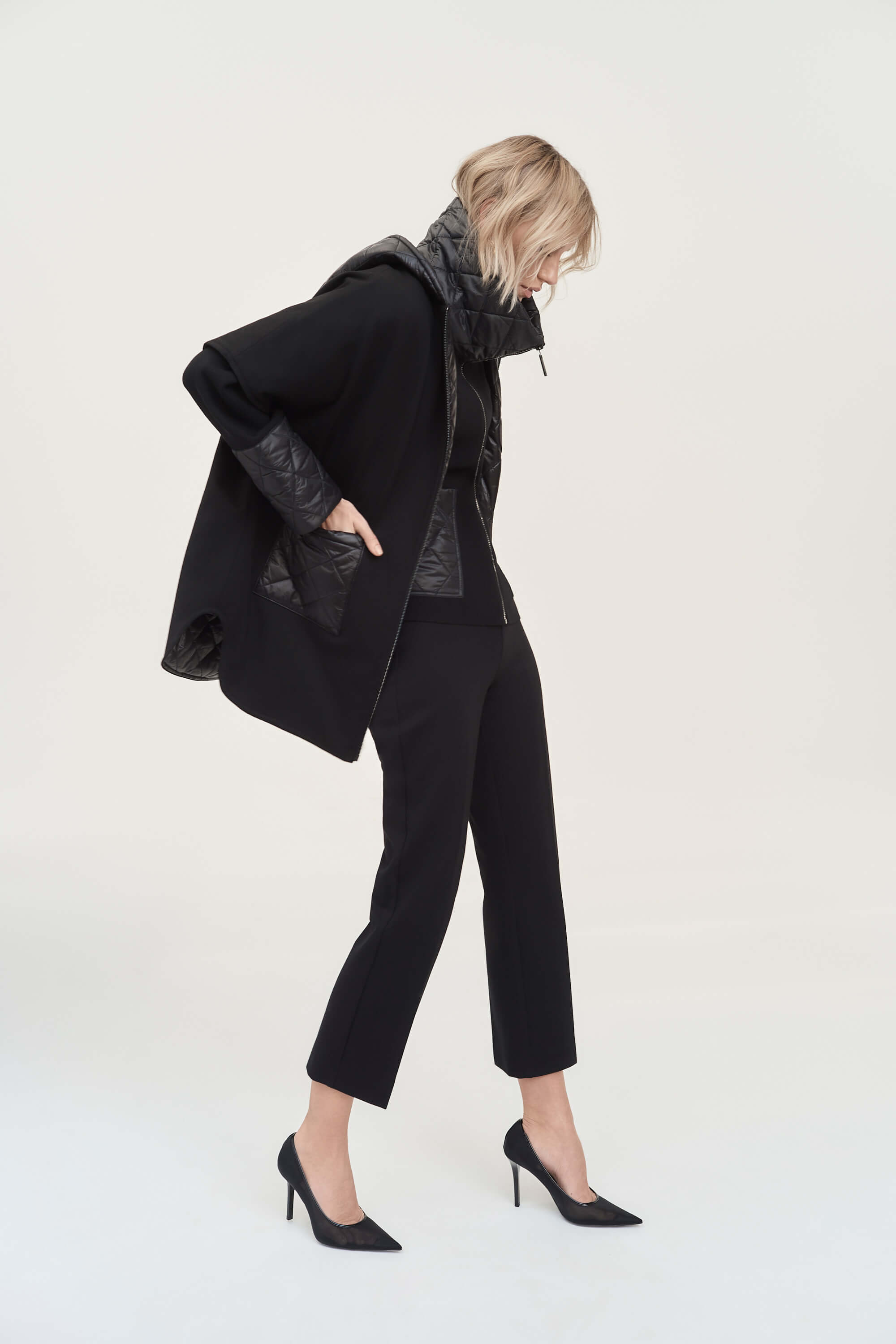 Capa reversible de punto grueso con capucha - 243906