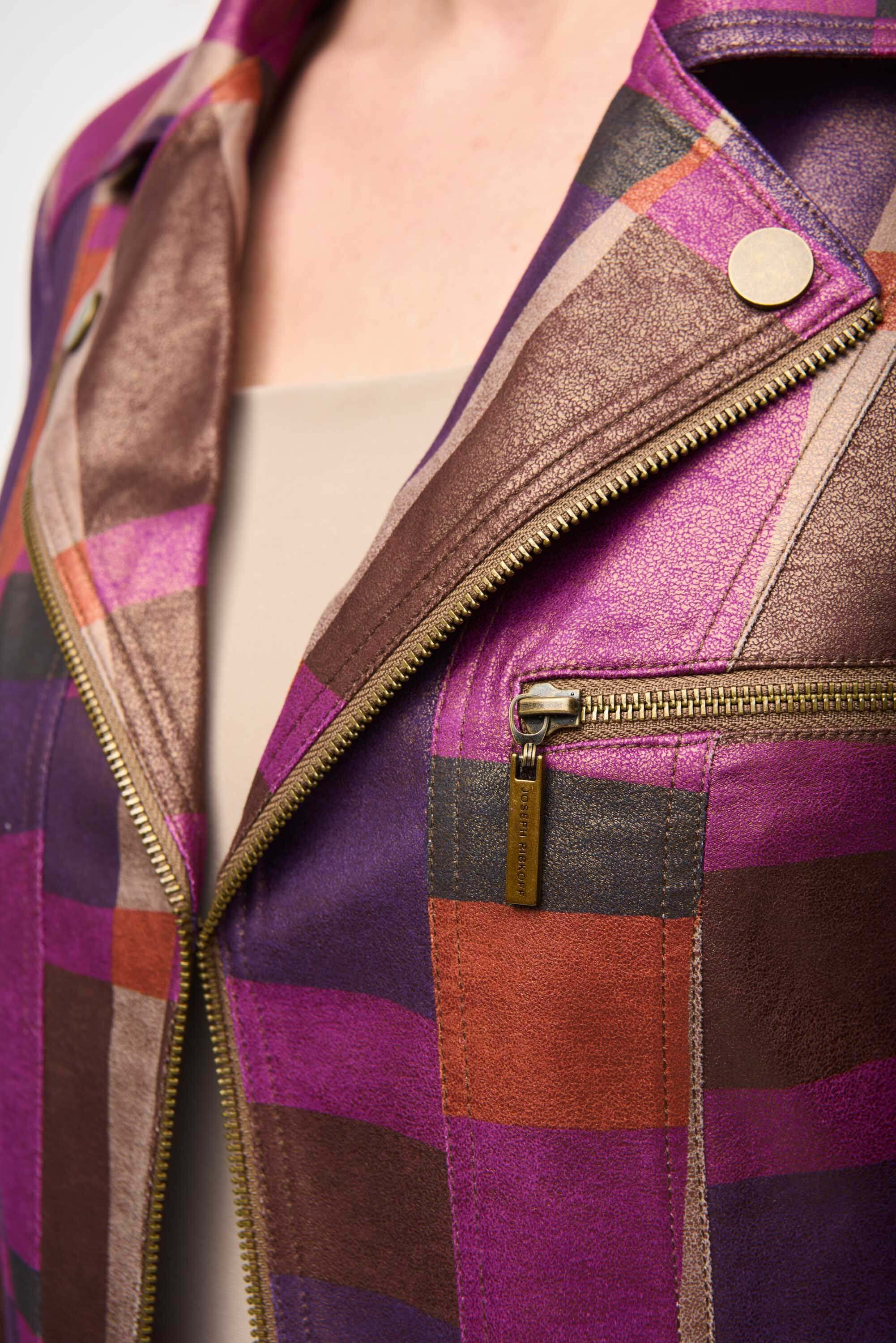 Chaqueta de ante sintético con estampado metalizado - 243921