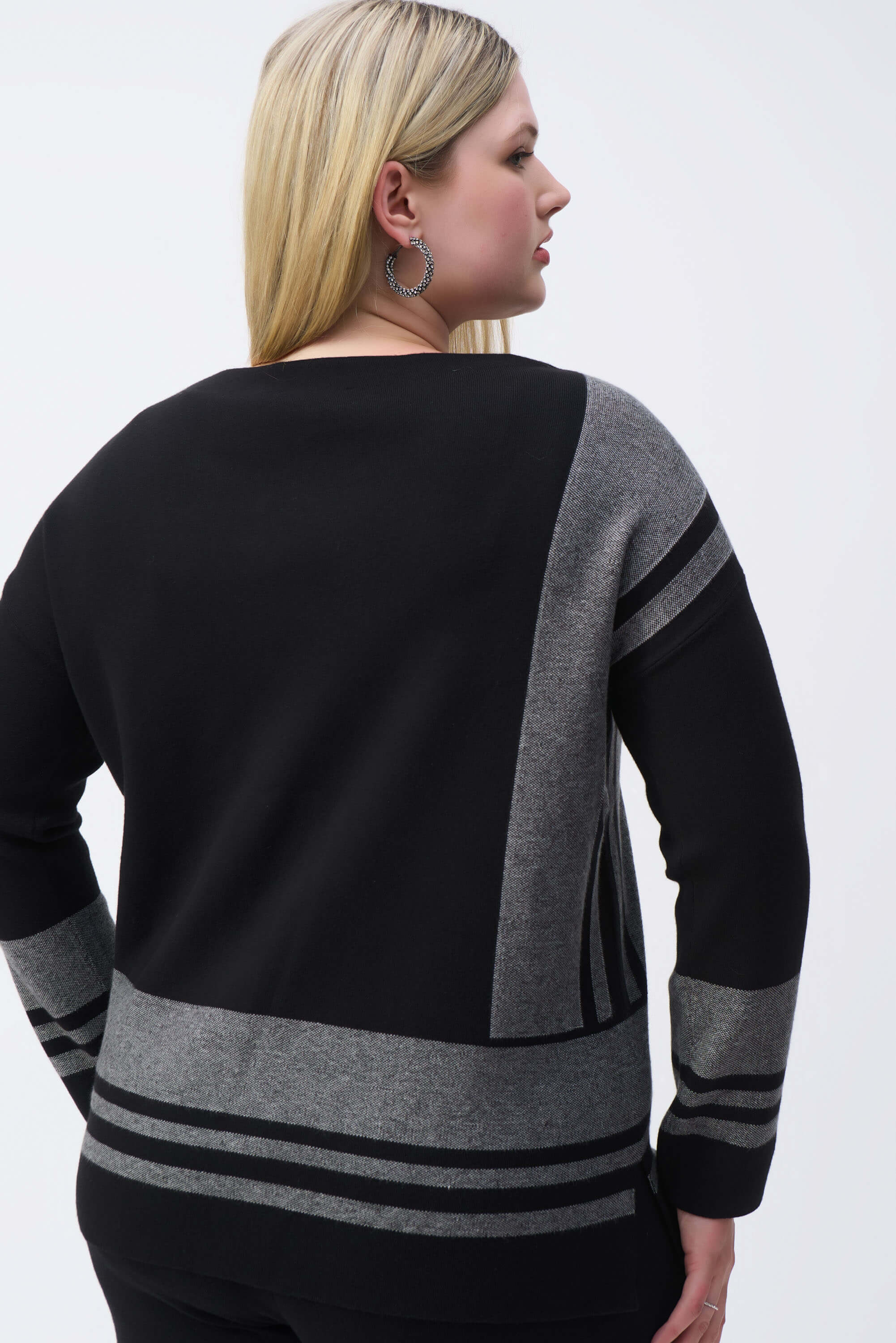 Top estilo boxy de punto tipo jersey de jacquard - 243949