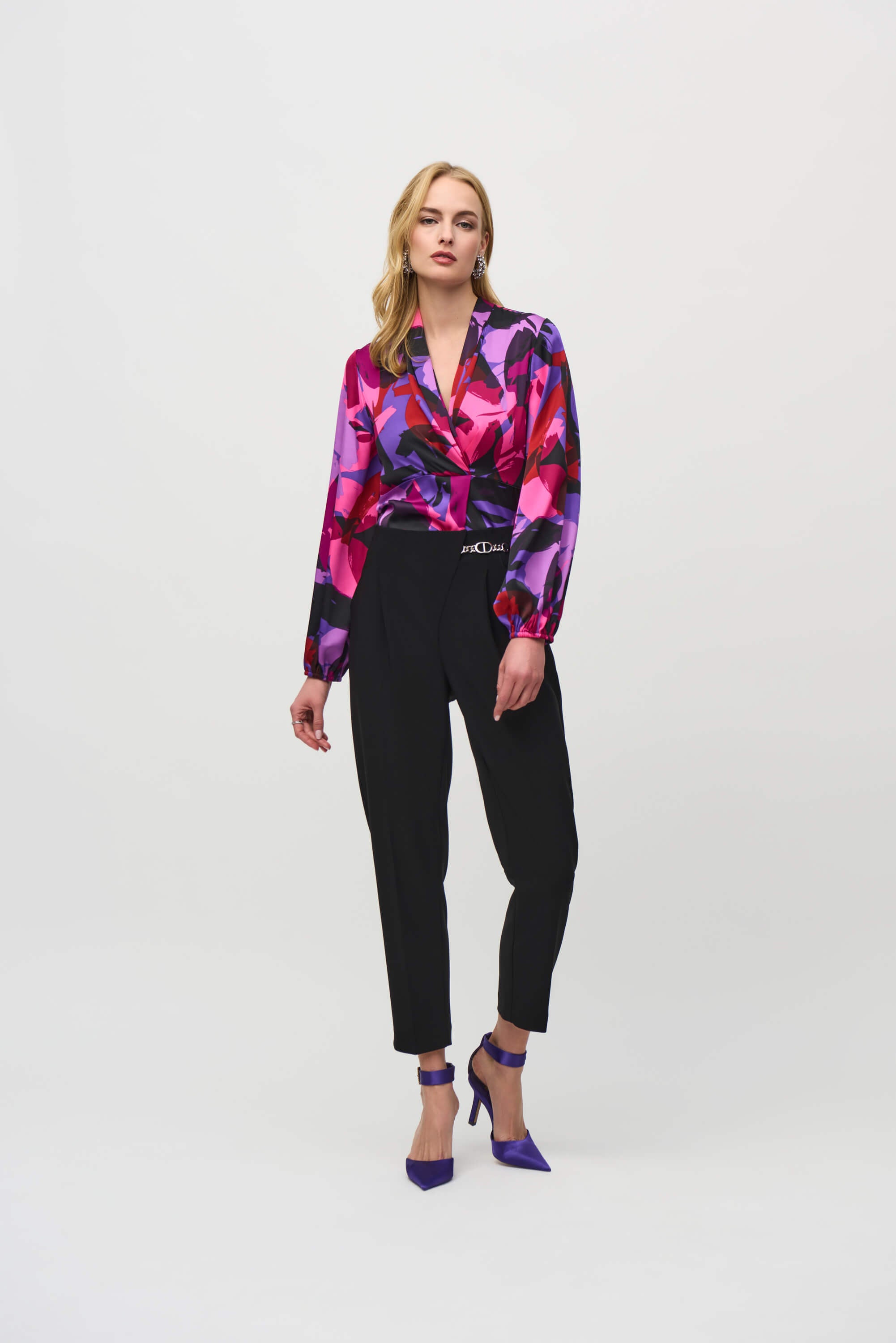 Pantalones crop de punto sedoso sin cierres - 244029