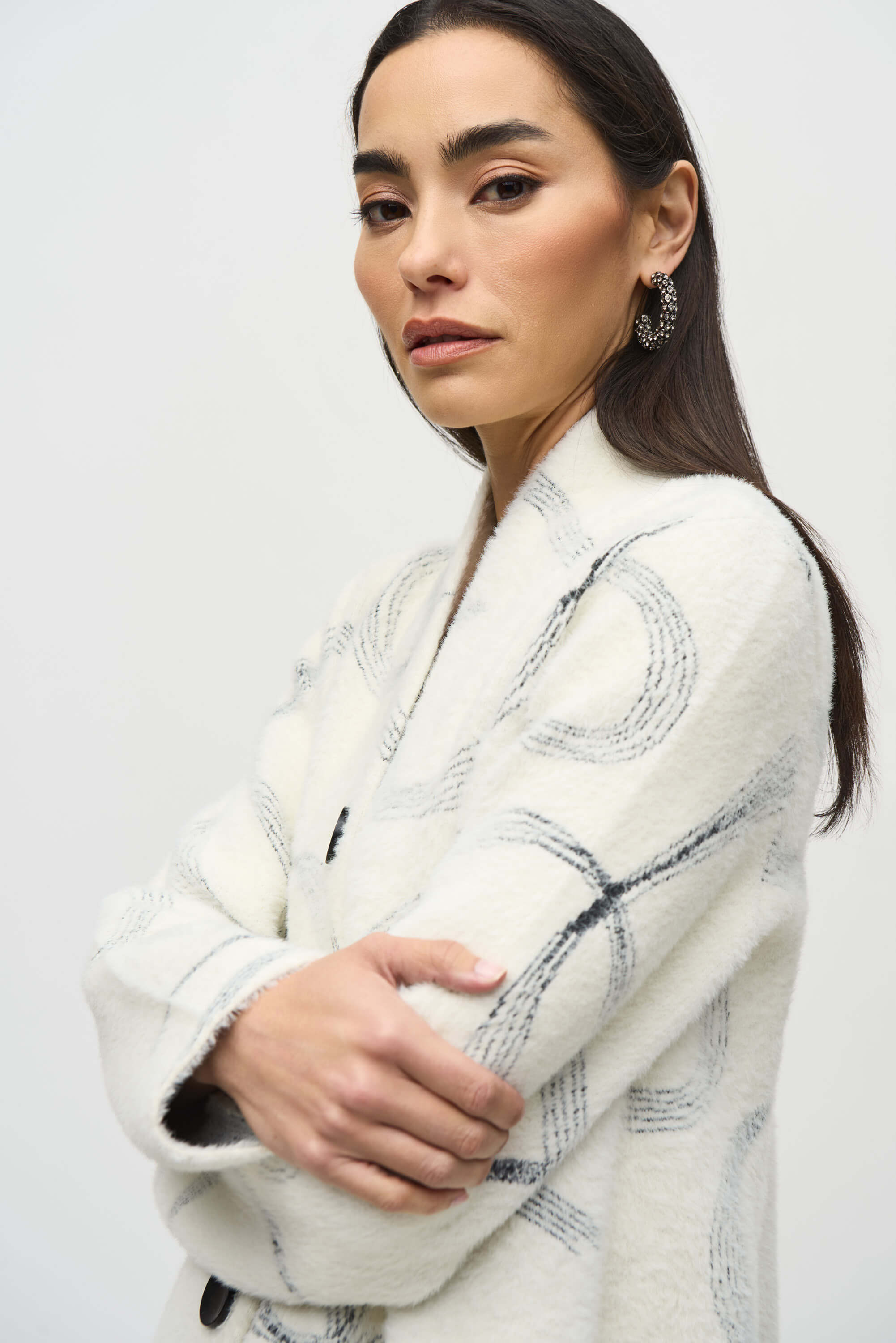 Abrigo tipo jersey de jacquard abstracto - 244930