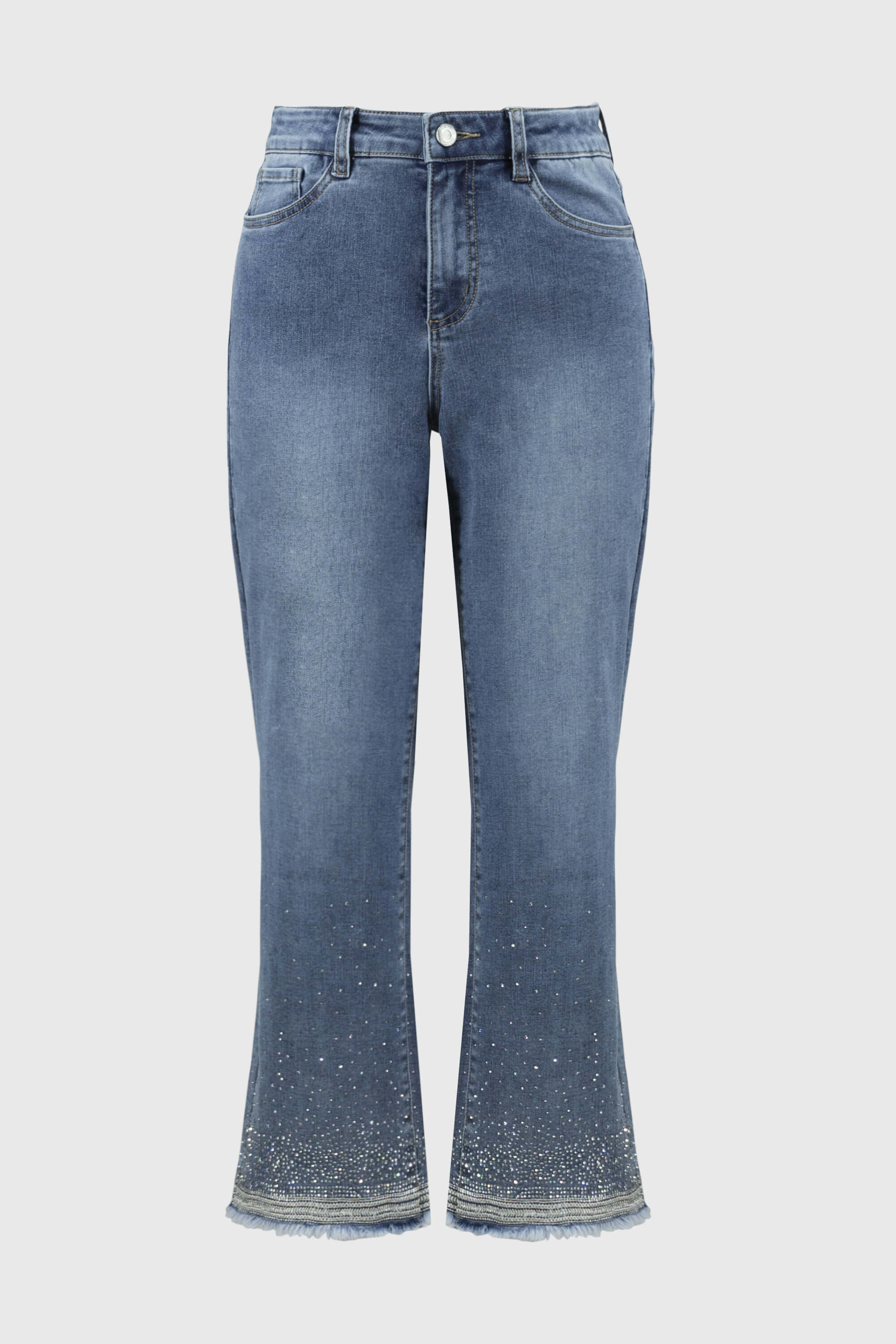 Joseph Ribkoff 251956 | Jeans crop recto con cristales vista frontal