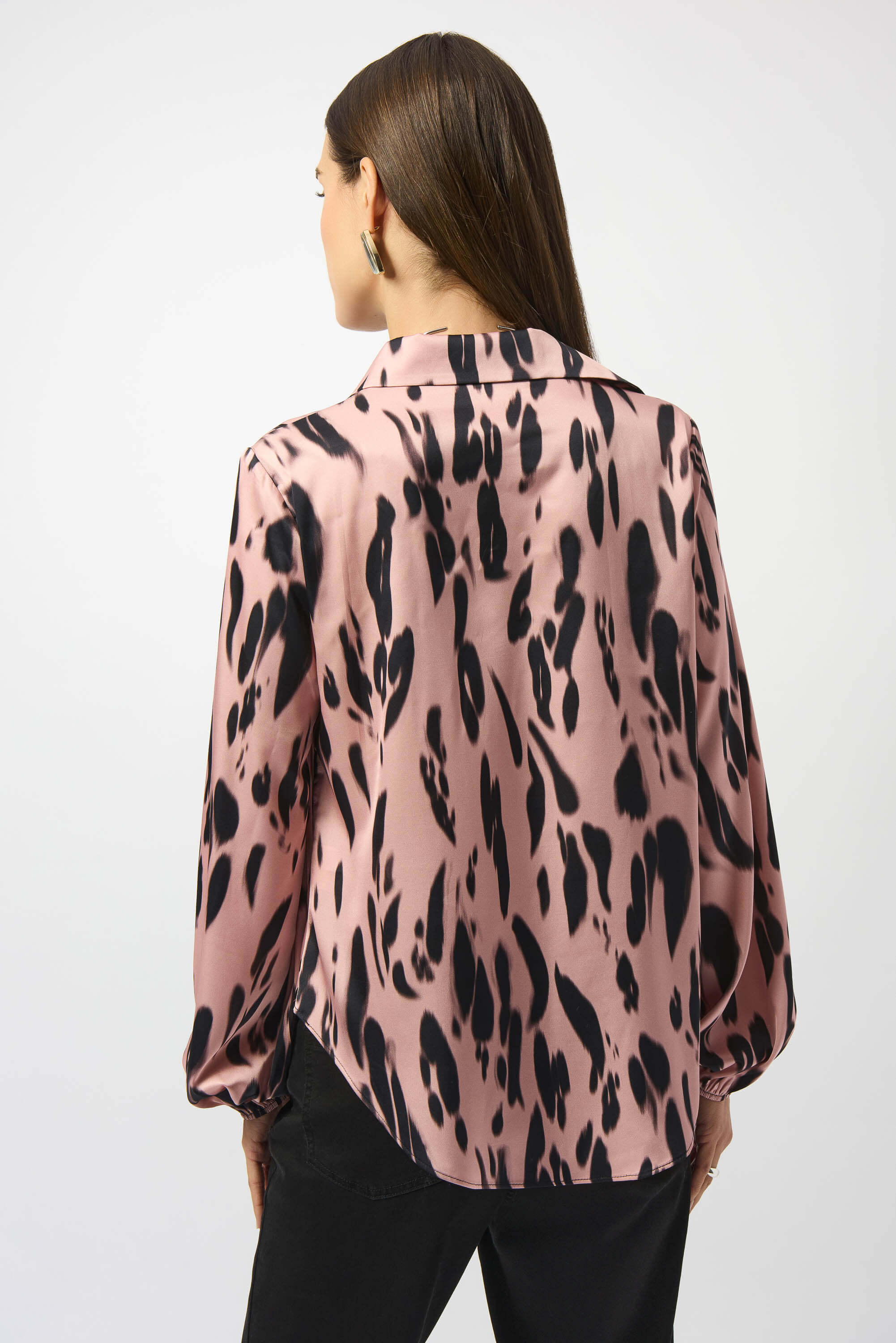 Top drapeado de raso reciclado con estampado animal - 253059