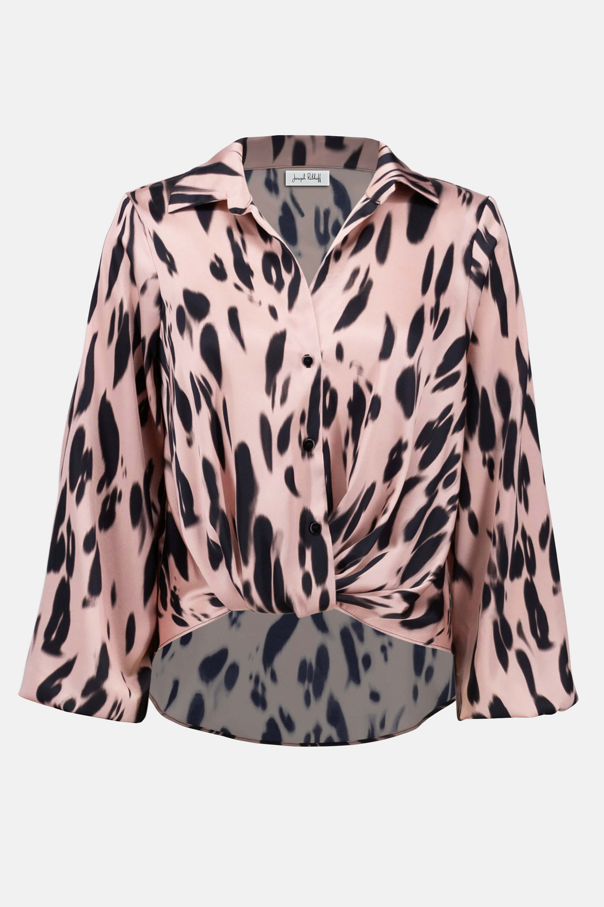 Top drapeado de raso reciclado con estampado animal - 253059