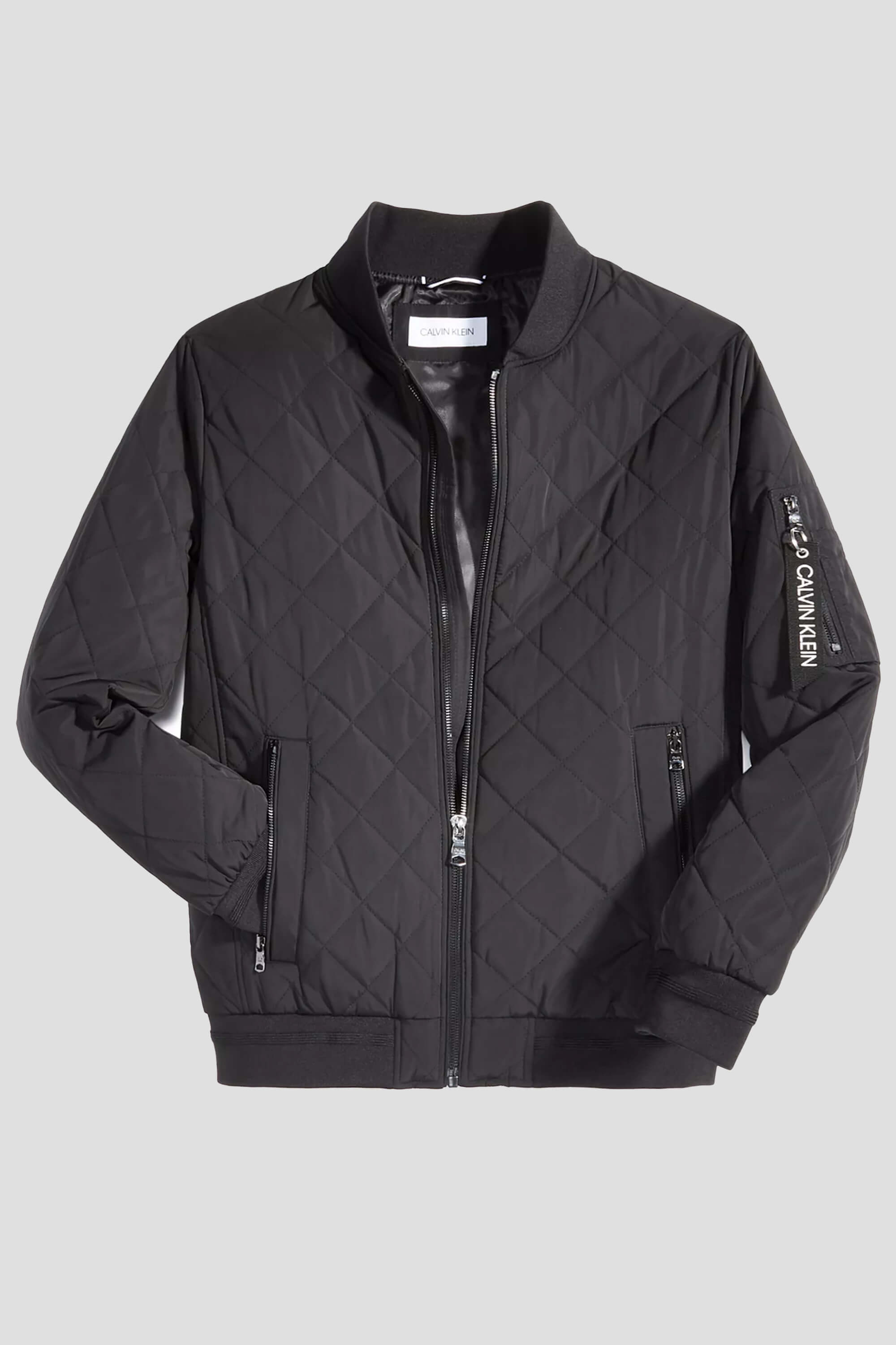 Chaqueta Bomber Acolchada con Detalles Tejidos
