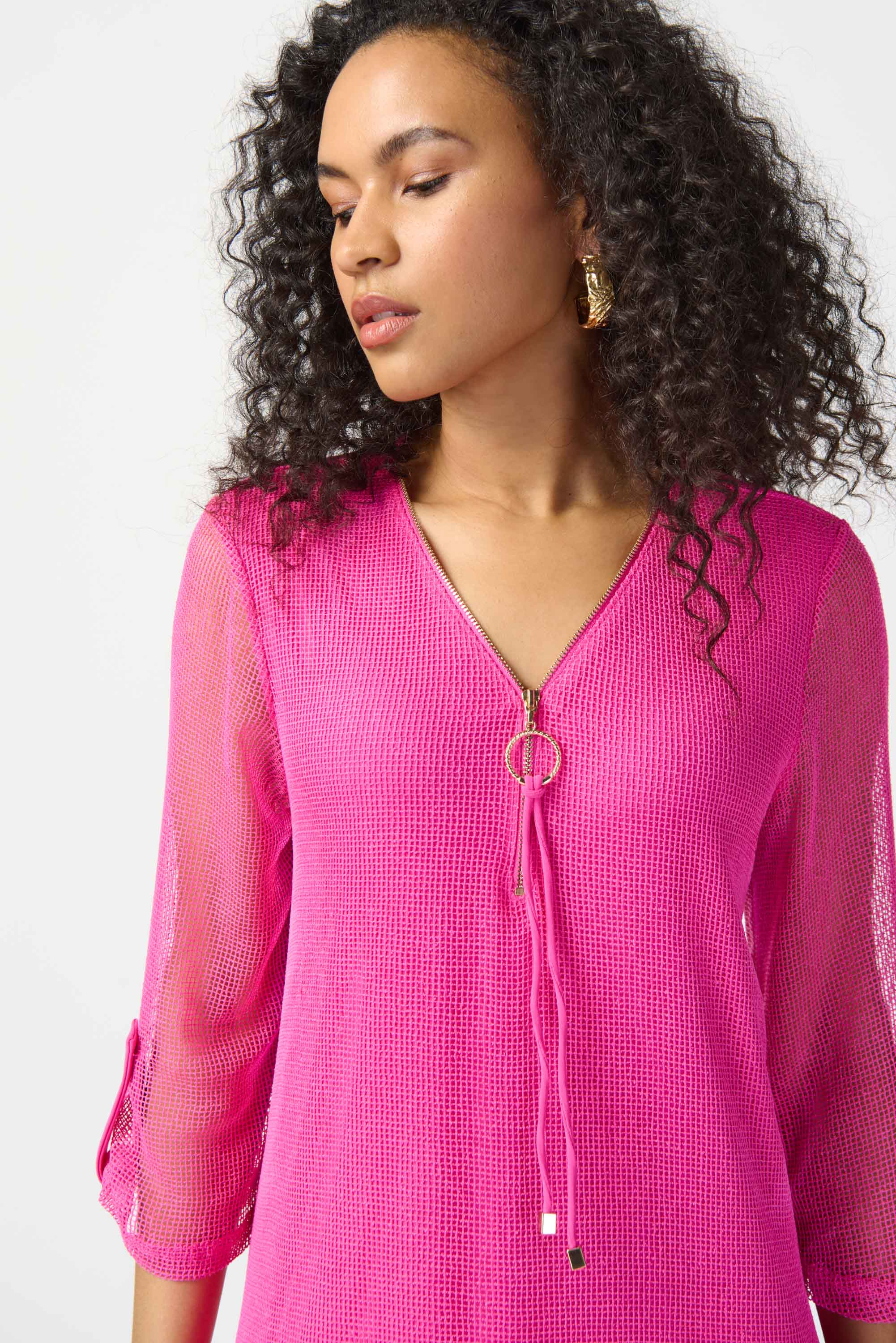 Vestido de malla con detalle de cremallera - 241115