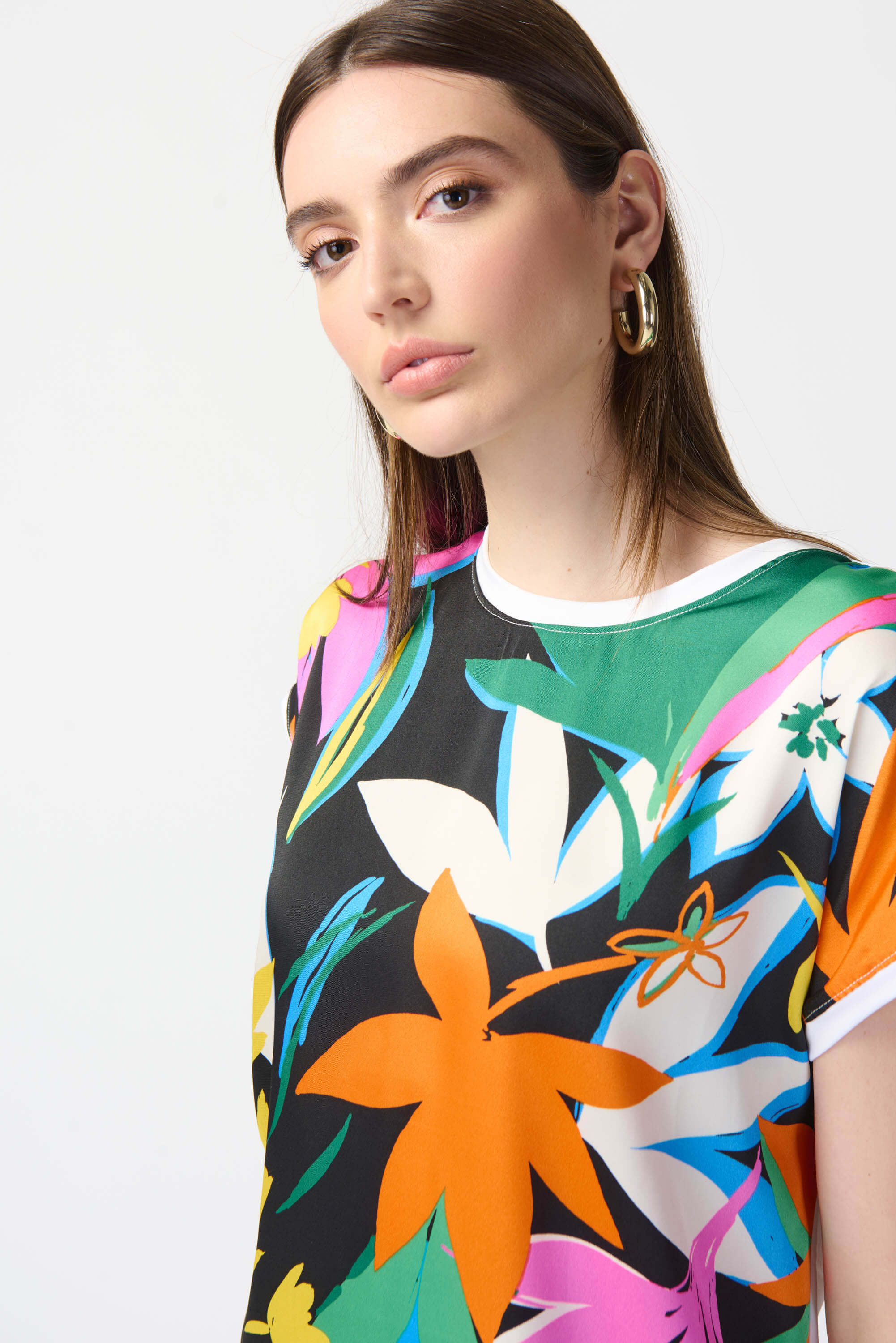 Top Satinado Floral Multicolor - 241137