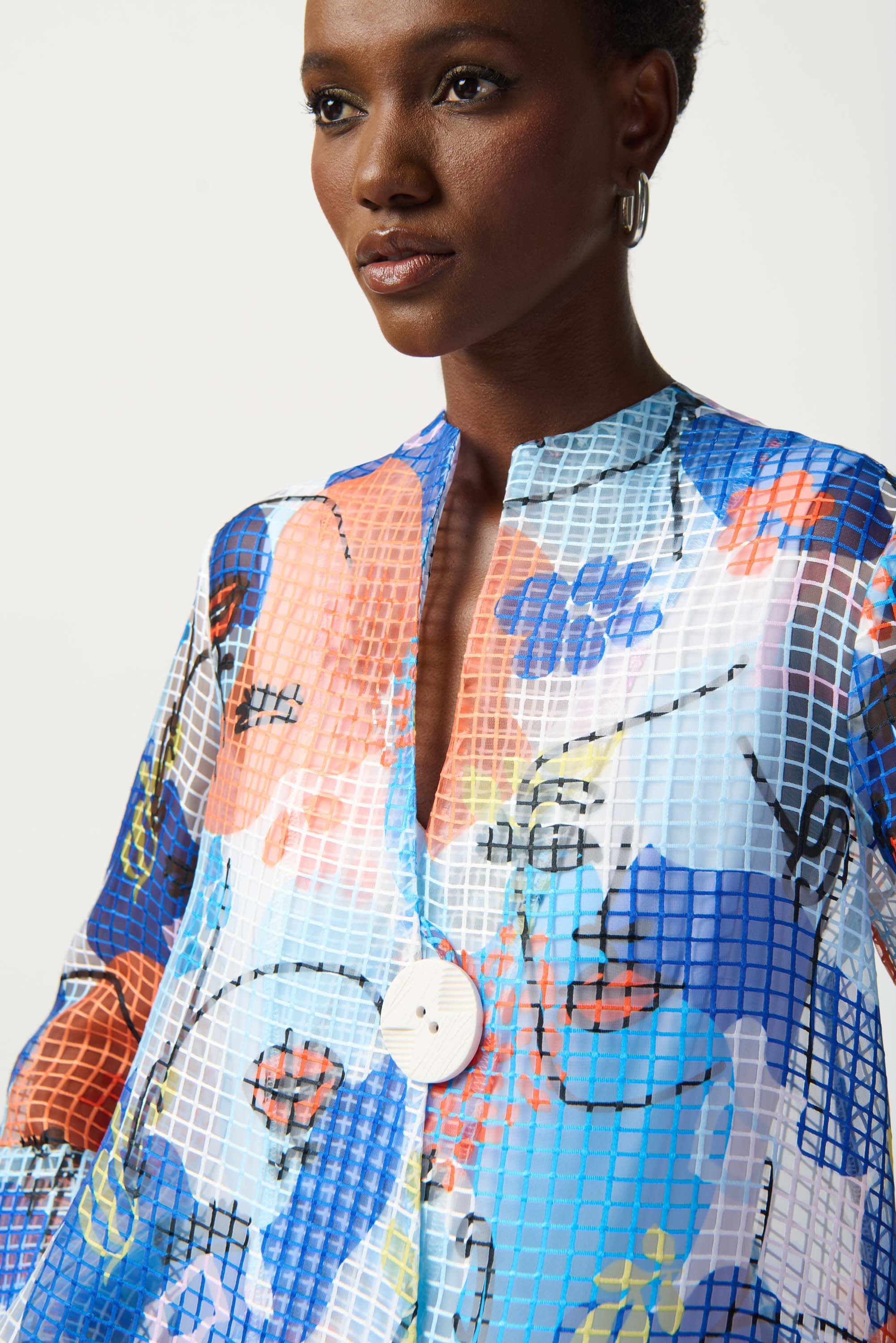 Chaqueta Asimétrica Mesh Multicolor - 241191