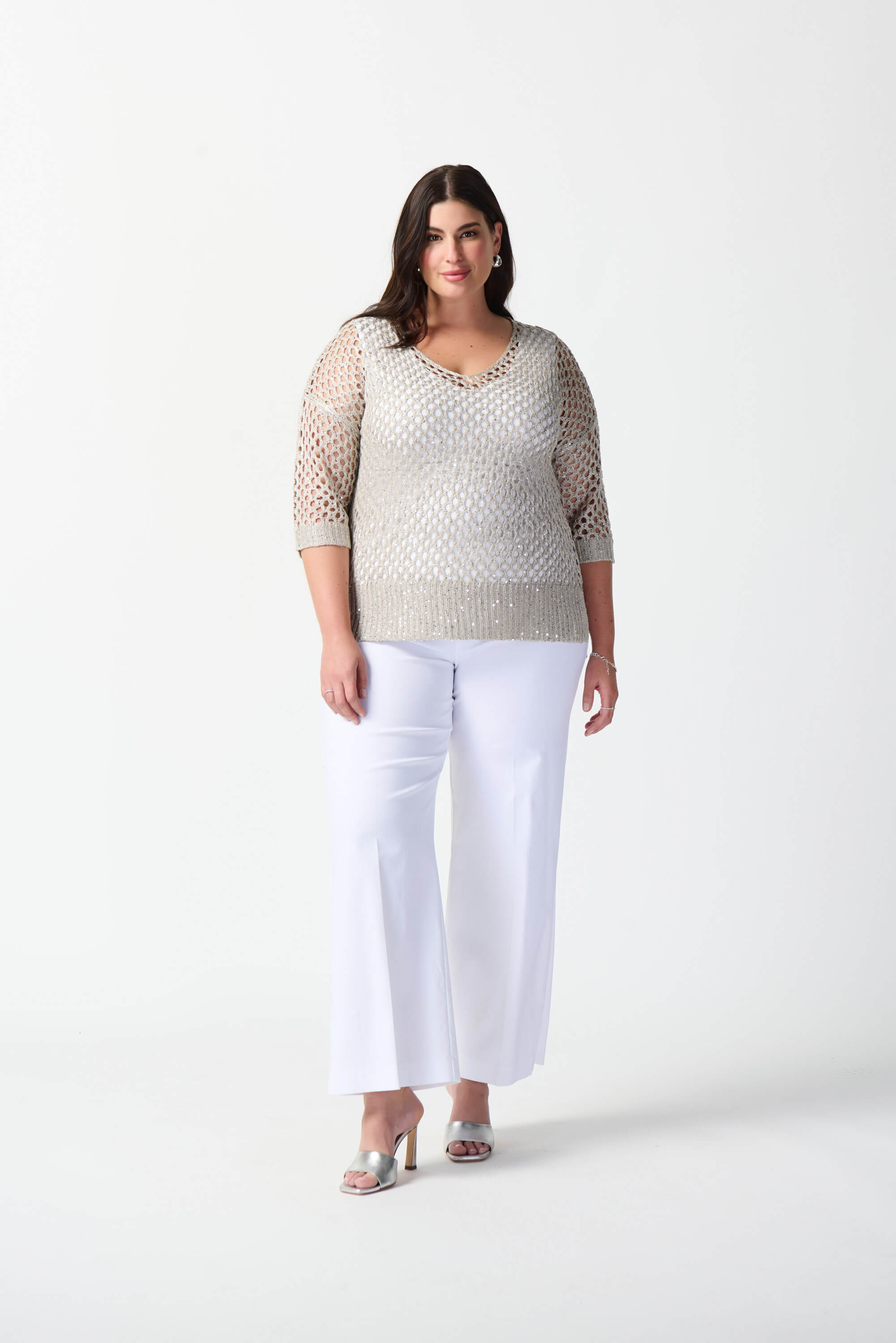 Jersey de punto abierto con lentejuelas - 241922