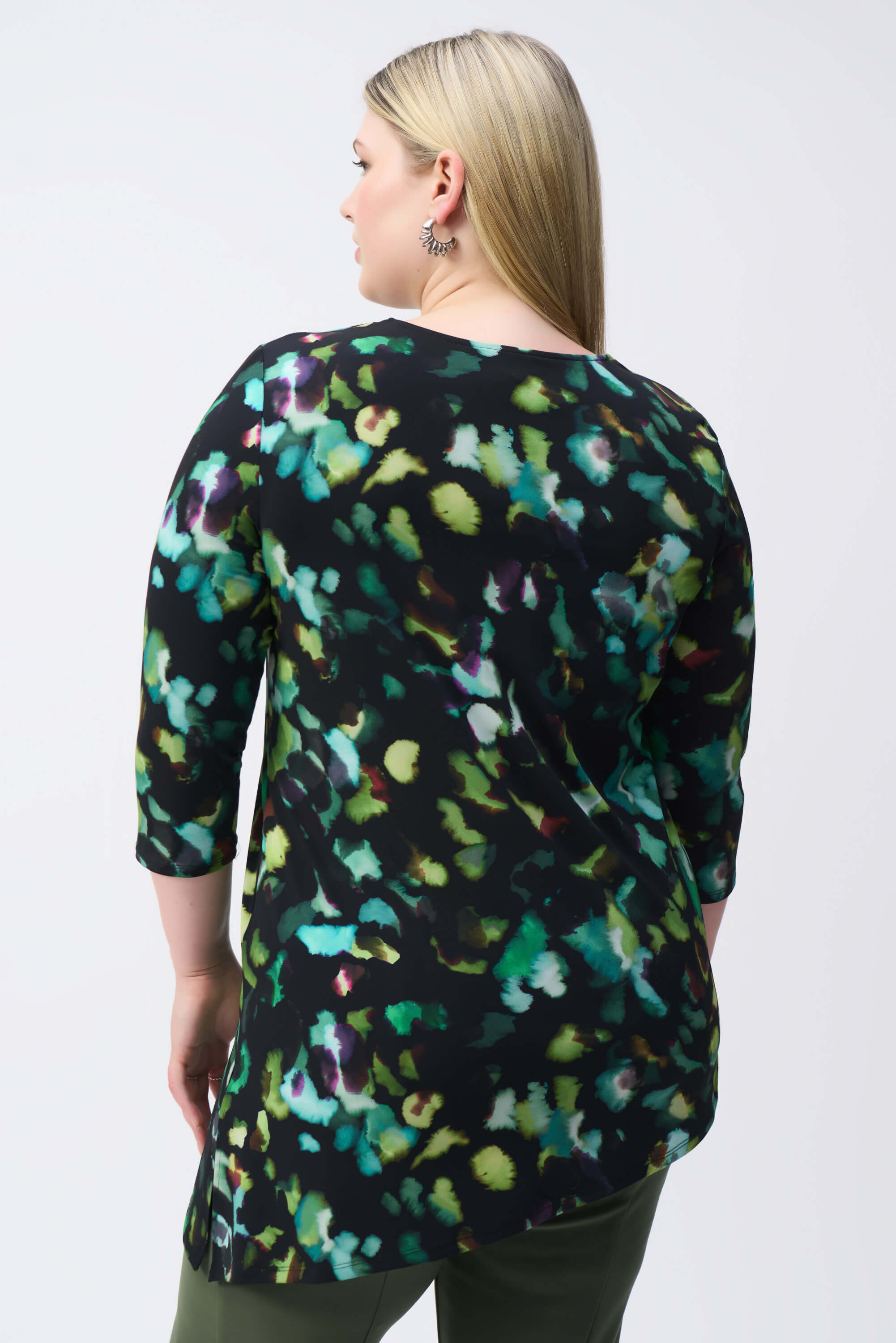 Túnica sedosa de punto con estampado abstracto - 243134