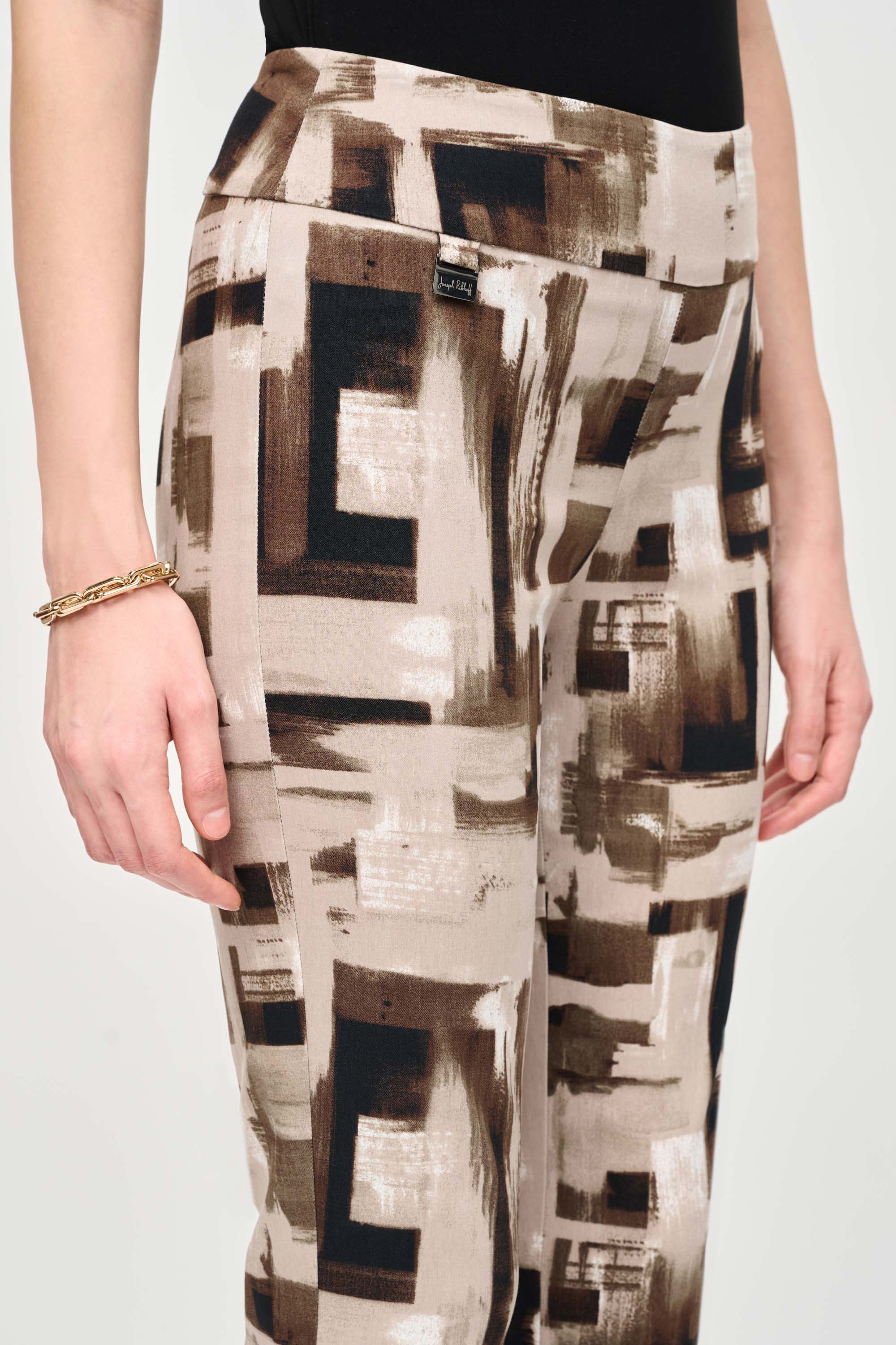 Pantalones ajustados sin cierres en tejido Millennium con estampado abstracto - 243304