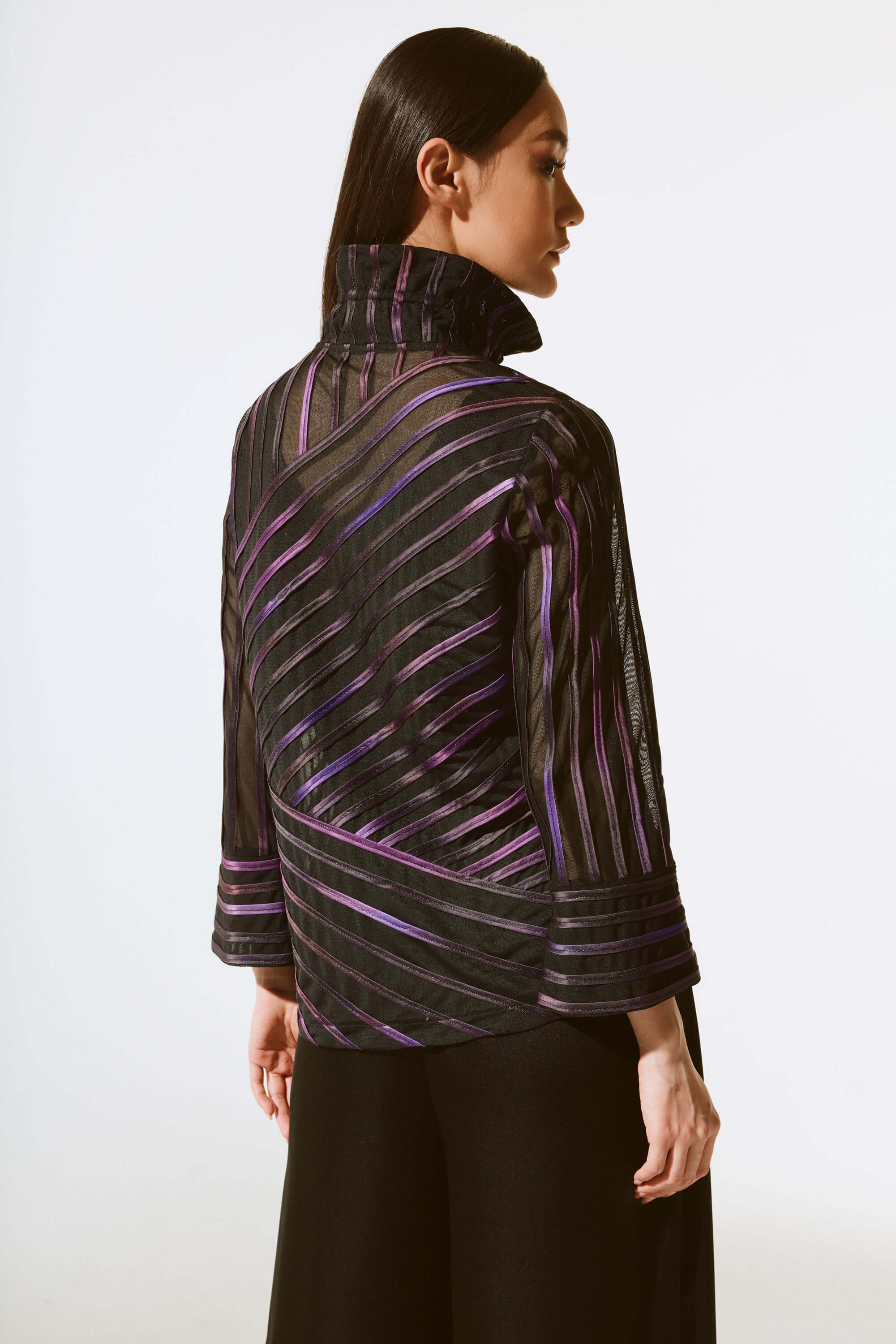 Chaqueta Cuello Alto Rayas - 243777