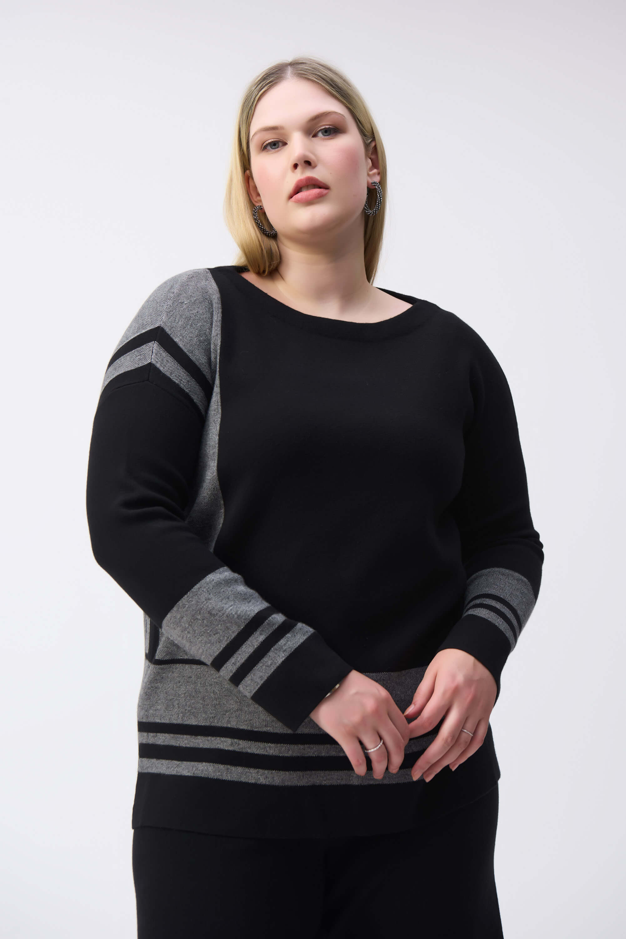 Top estilo boxy de punto tipo jersey de jacquard - 243949