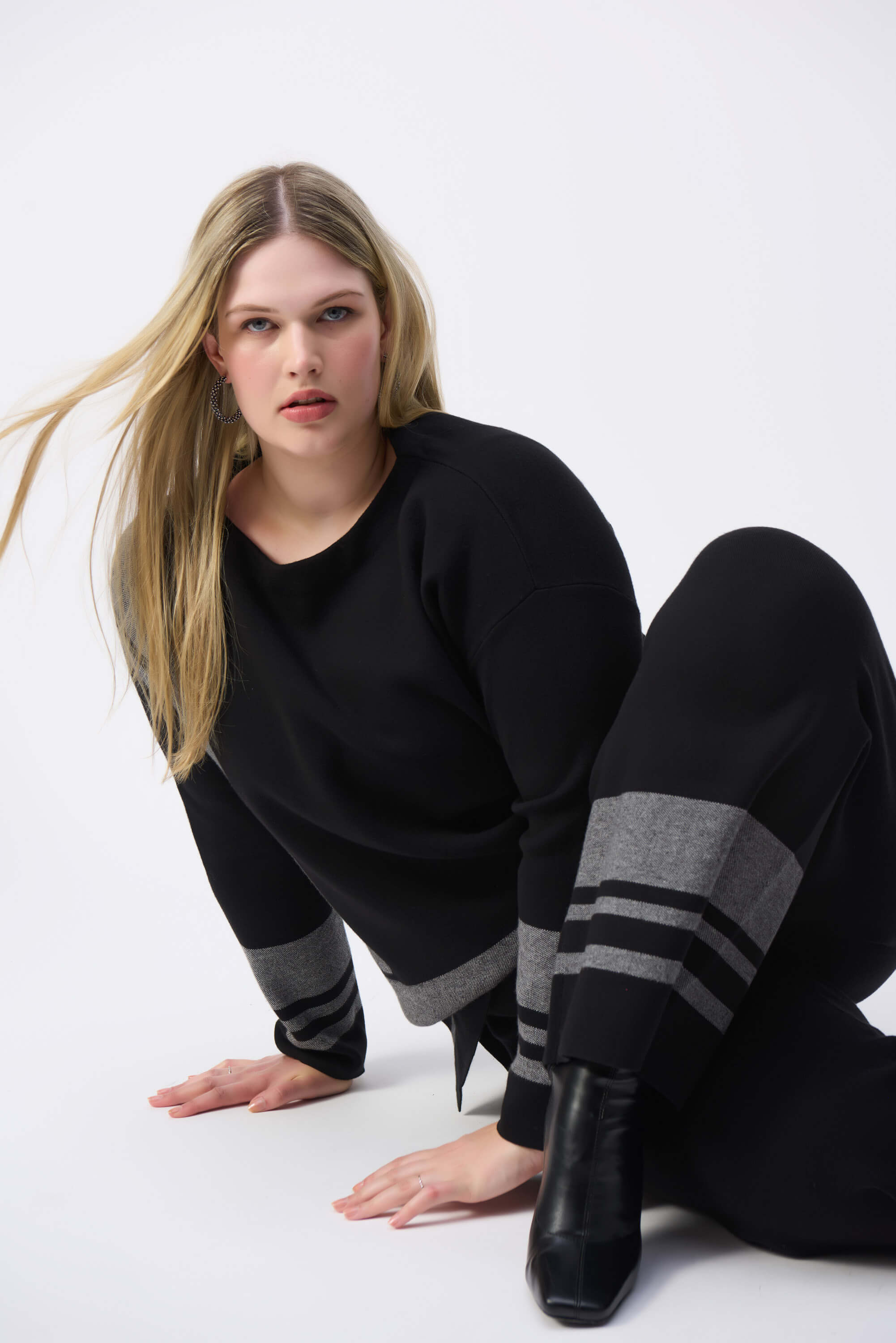 Top estilo boxy de punto tipo jersey de jacquard - 243949