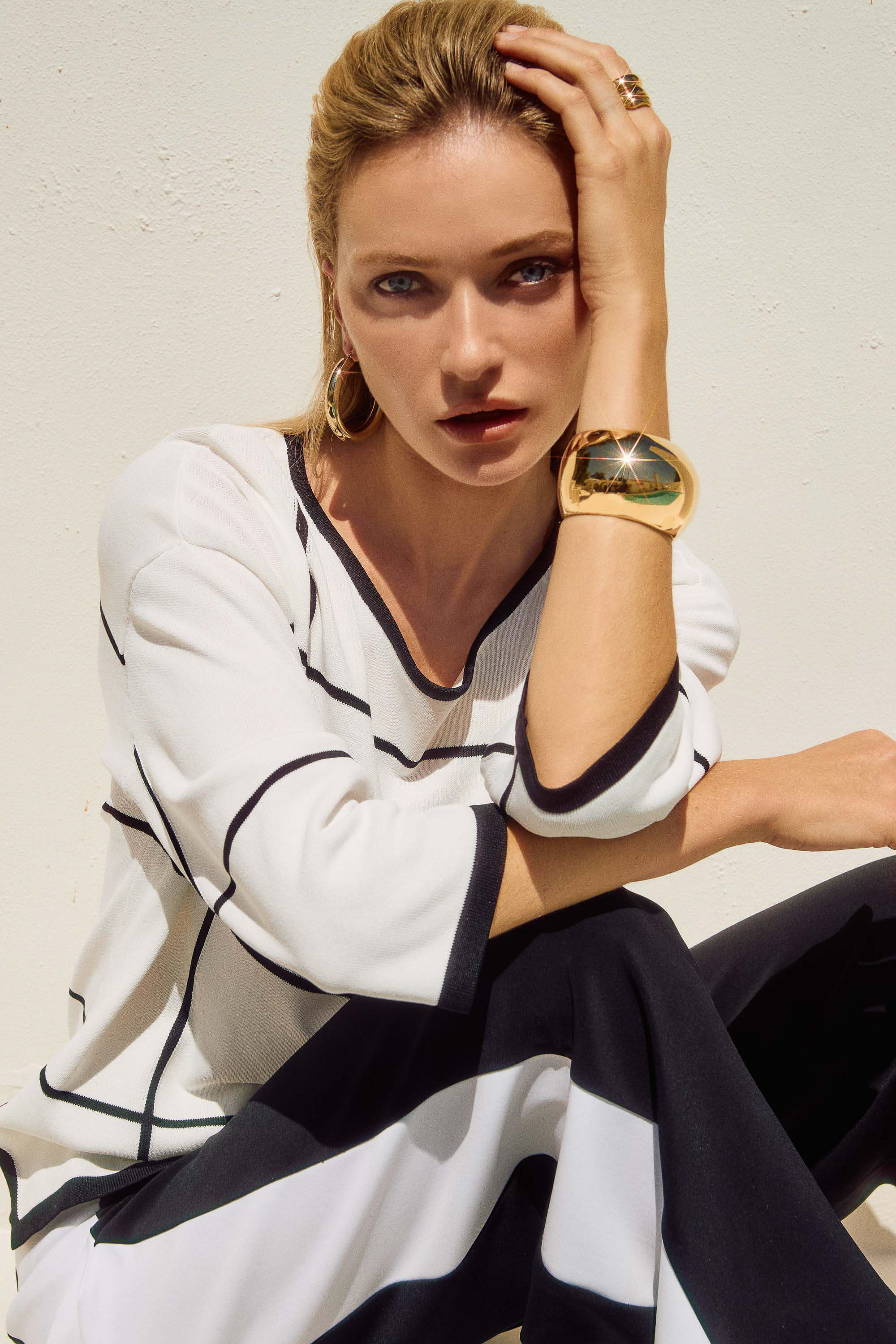 Joseph Ribkoff 251918 | Detalle de tartán en suéter