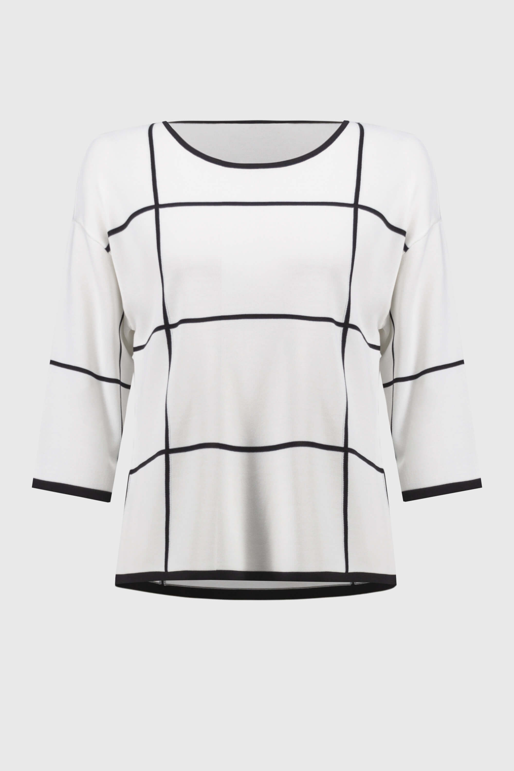 Joseph Ribkoff 251918 | Suéter tartán cuello redondo vista frontal