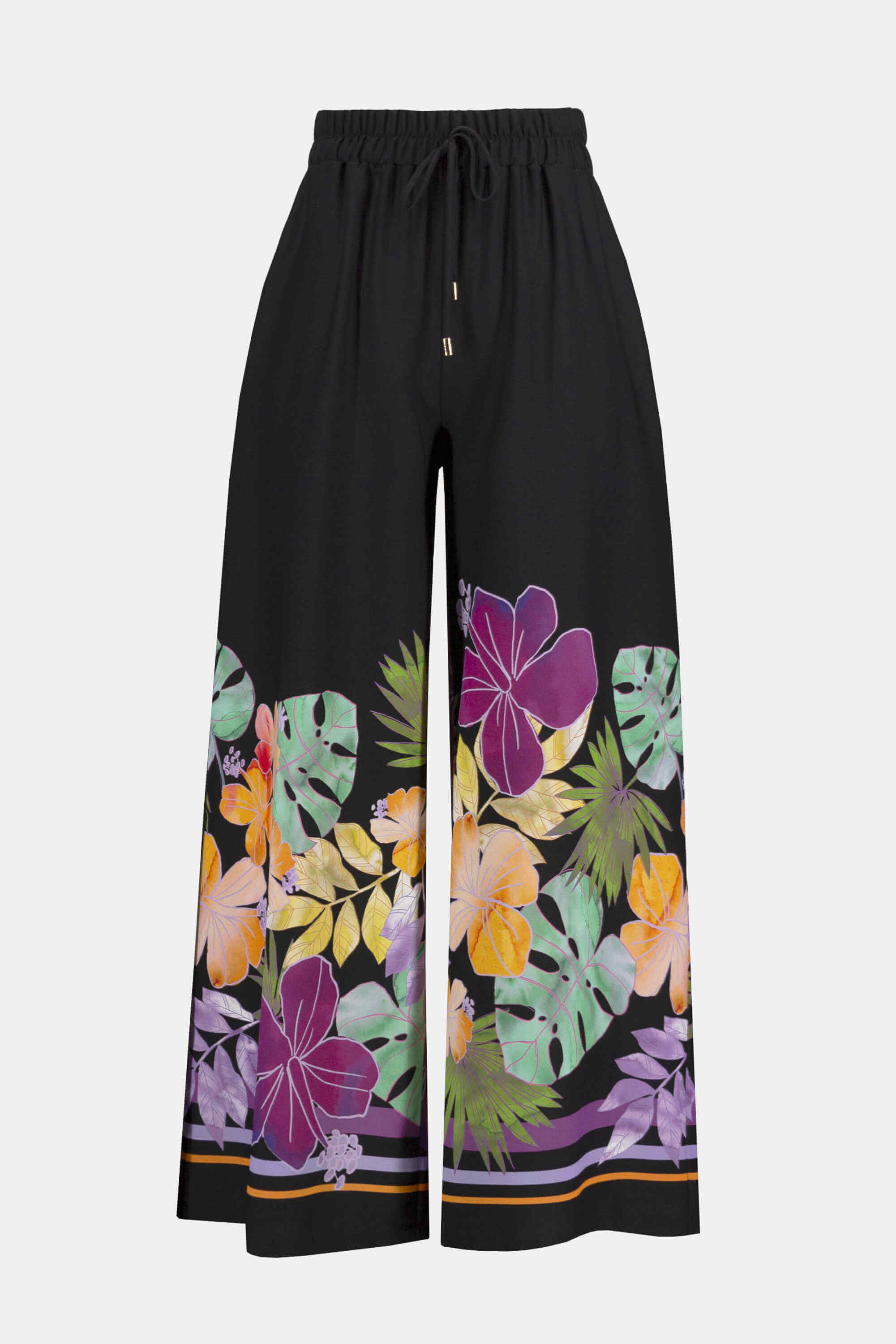 Pantalón Palazzo Floral con Cordón - 252217