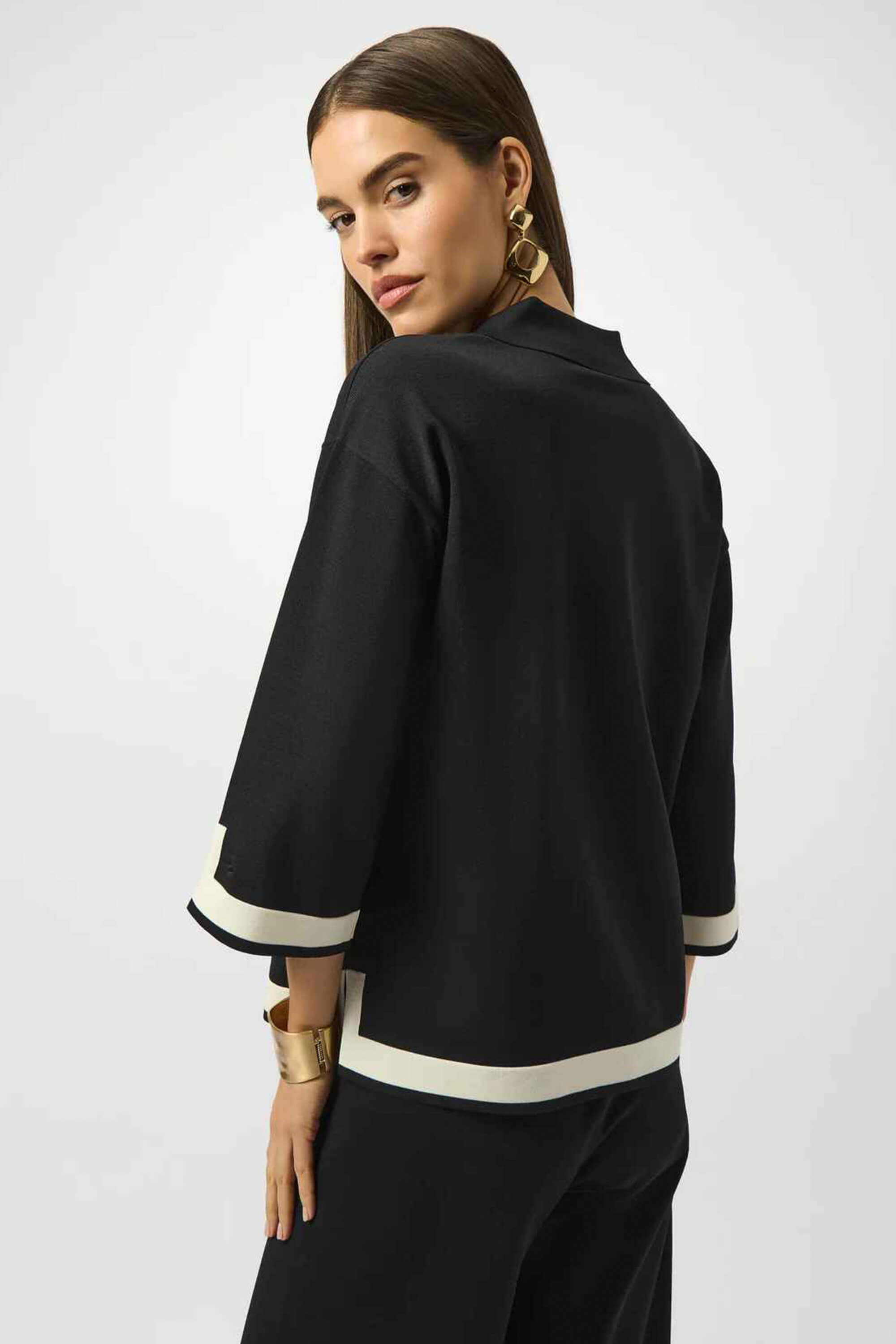 Top Tejido Bicolor Cuello Polo Manga Campana - 253909