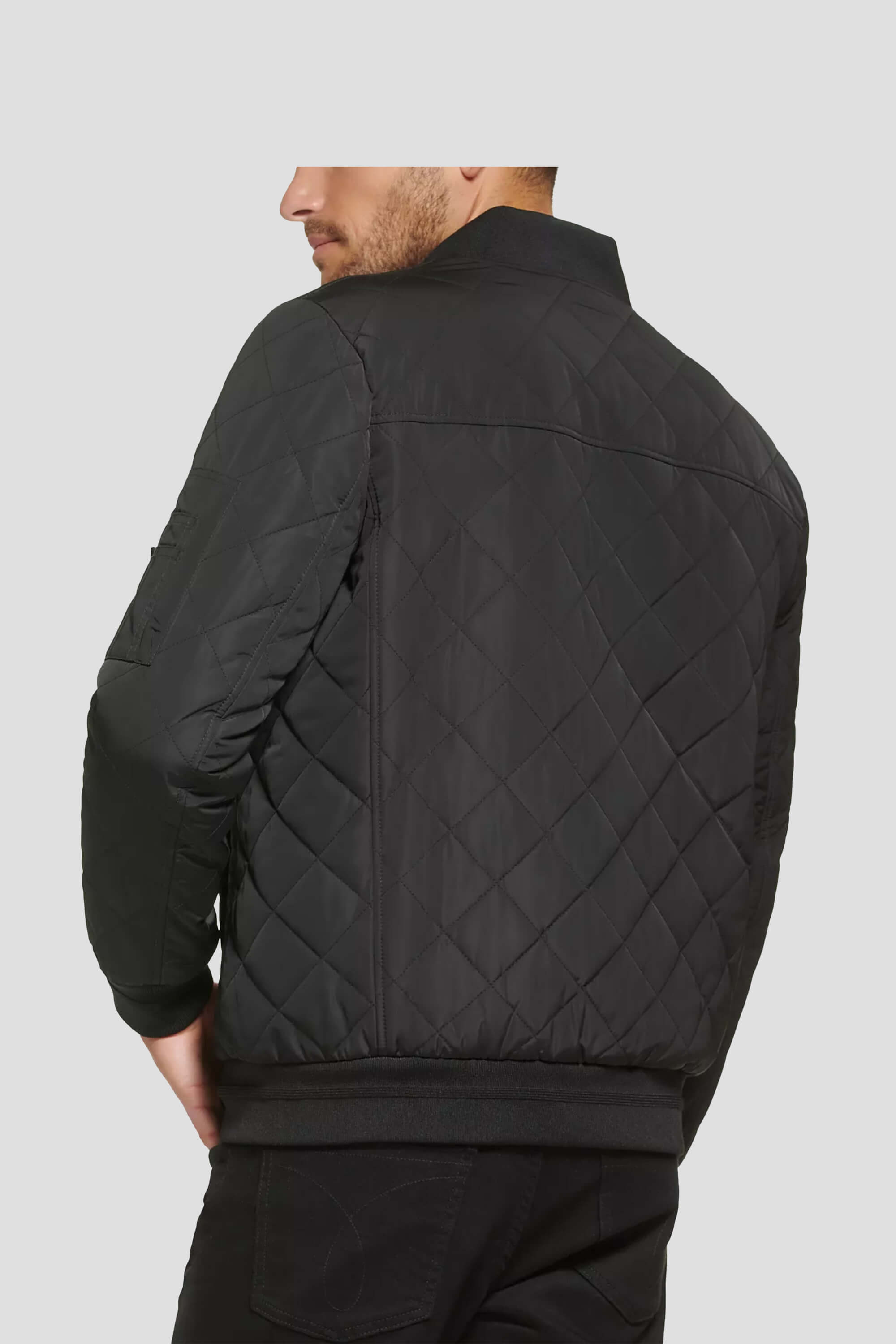 Chaqueta Bomber Acolchada con Detalles Tejidos