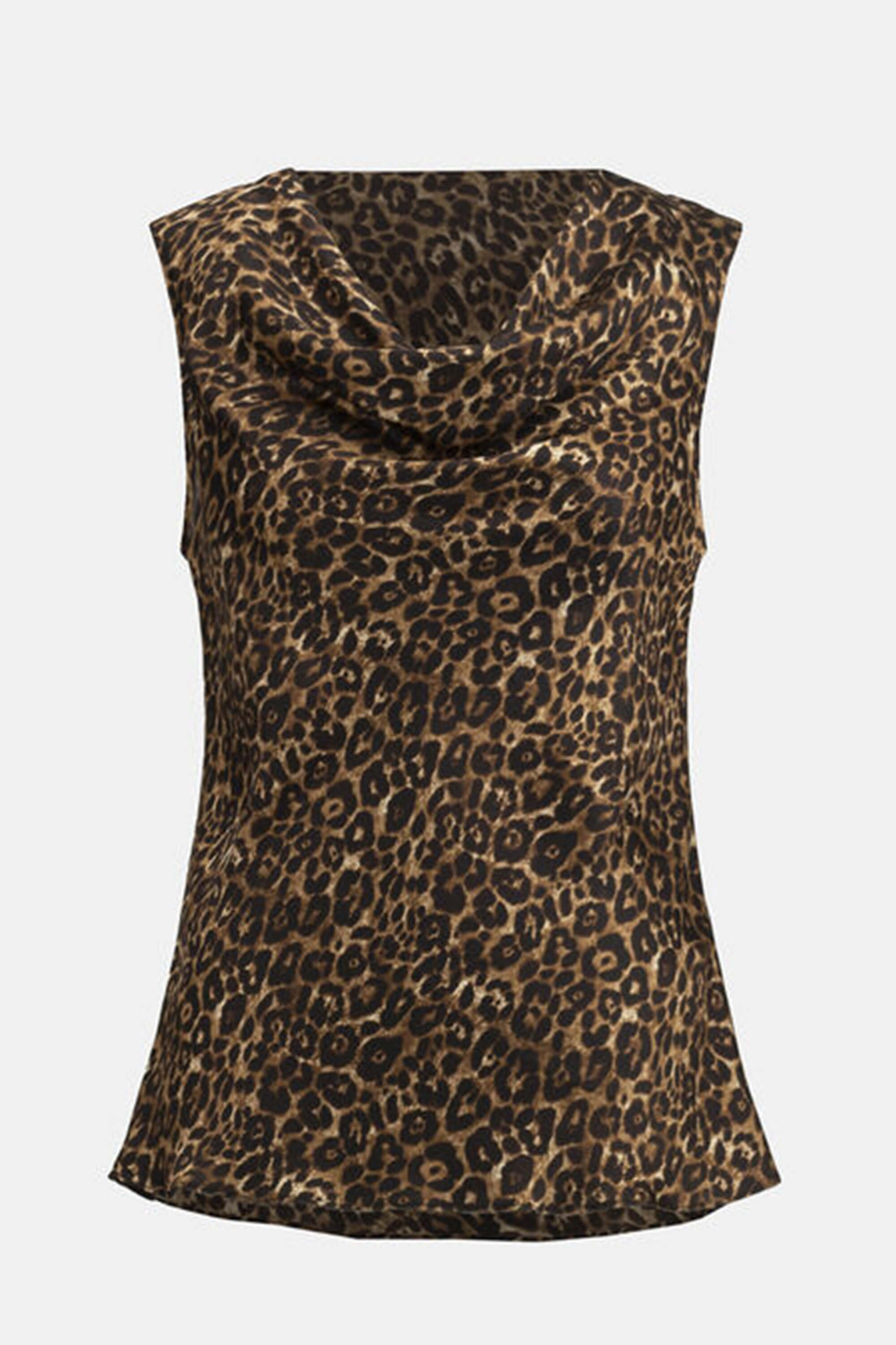 Top Cuello Cowl Estampado Animal Print - 244258